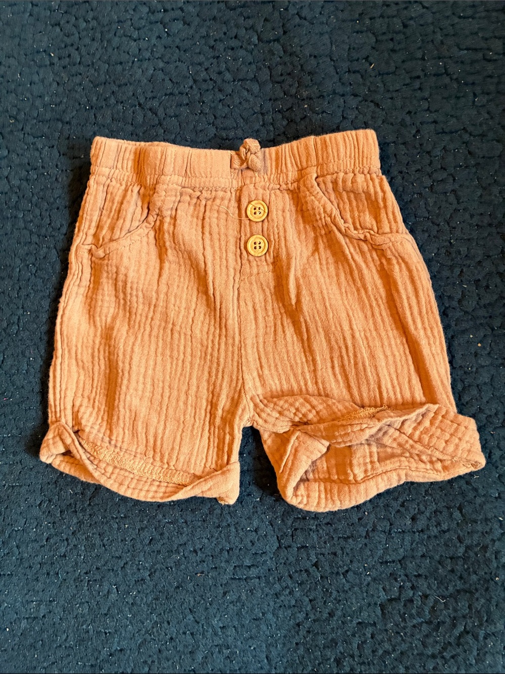 Liam & James Kids' Cotton Gauze Orange Shorts